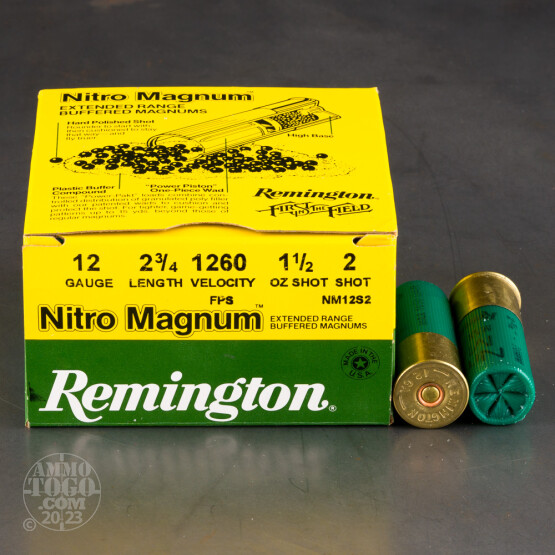 25rds – 12 Gauge Remington Nitro Magnum 2-3/4" 1-1/2oz. #2 Shot Ammo