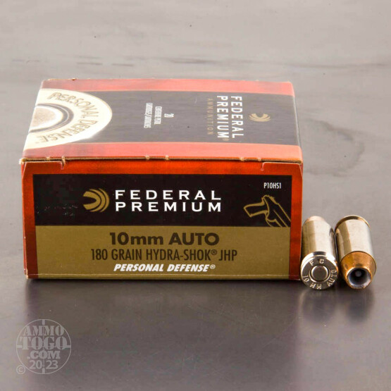 20rds – 10mm Federal Hydra-Shok 180gr. JHP Ammo