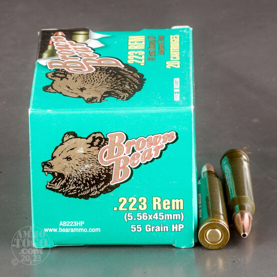 20rds – 223 Brown Bear 55gr. HP Ammo 
