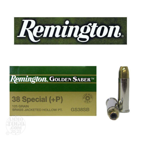 25rds - 38 Spec. Remington 125gr. Golden Saber +P BJHP Ammo