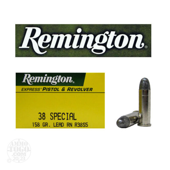 50rds - 38 Special Remington Express 158gr. Lead Round Nose Ammo