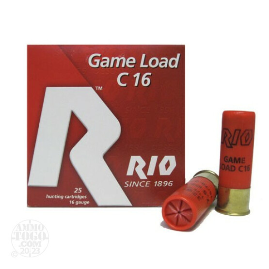 25rds - 16 Gauge Rio Game Heavy Field C 16 2 3/4" 1 1/8oz. #6 Shot Ammo