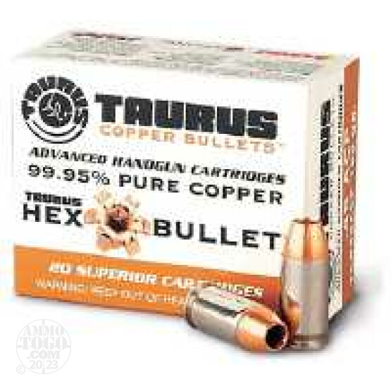 200rds - 45 ACP Taurus Hex Bullet 185gr. All Copper Hollow Point