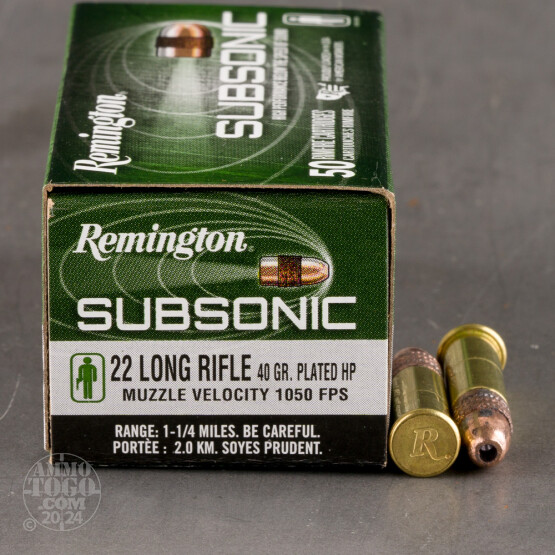 50rds – 22 LR Remington Subsonic 40gr. CPHP Ammo