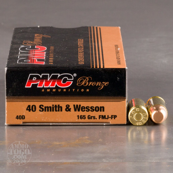 50rds - 40 S&W PMC 165gr. FMJ Ammo