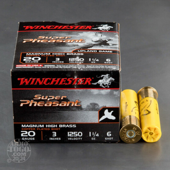 25rds - 20 Gauge Winchester Super-X Super Pheasant Load 3" 1 1/4oz. #6 Shot
