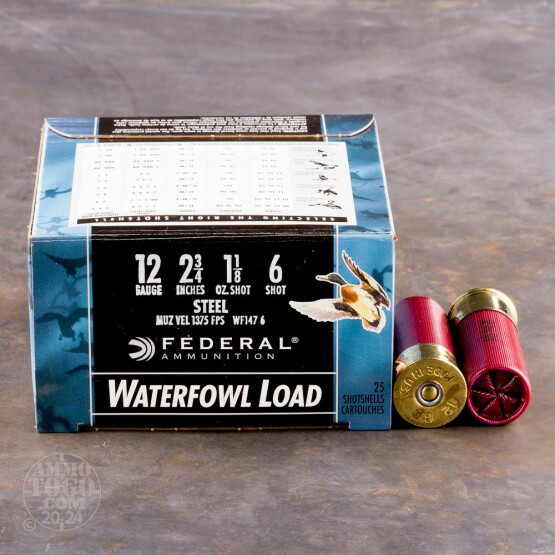 25rds - 12 Gauge Federal Speed-Shok 2 3/4" 1 1/8oz #6 Steel Shot Ammo