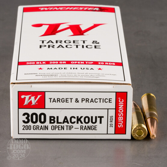 200rds – 300 AAC Blackout Winchester Subsonic 200gr. Open Tip Ammo