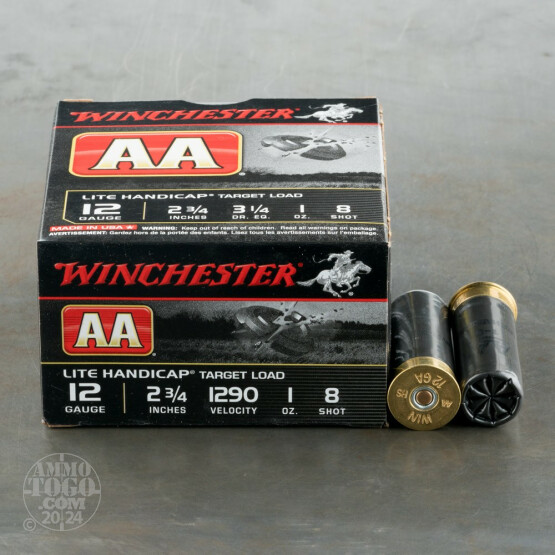 25rds – 12 Gauge Winchester AA Lite Handicap 2-3/4" 1 oz #8 Shot Ammo