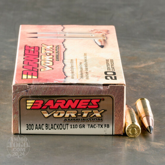 200rds - 300 AAC BLACKOUT Barnes 110gr. TAC-TX Ammo