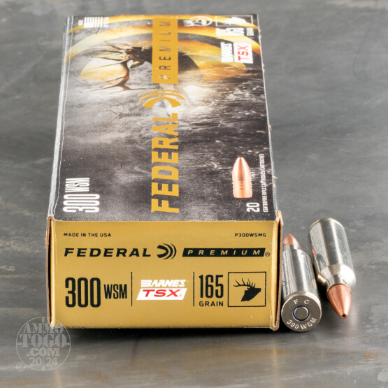 20rds – 300 WSM Federal 165gr. Barnes TSX Ammo