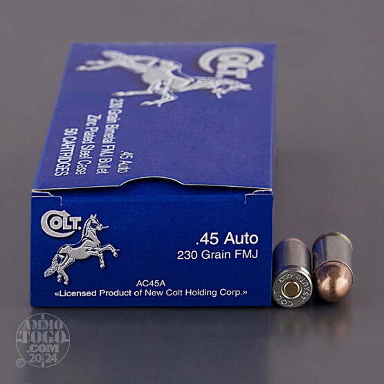 50rds – 45 ACP Colt 230gr. FMJ Ammo