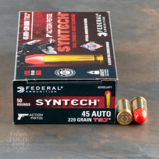 500rds – 45 ACP Federal Syntech Action Pistol 220gr. Total Synthetic Jacket FN Ammo