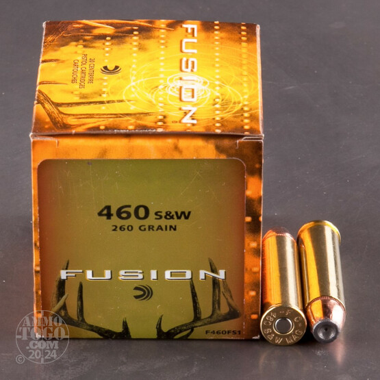20rds - 460 S&W Mag Federal Fusion 260gr. Flat Nose SP Ammo