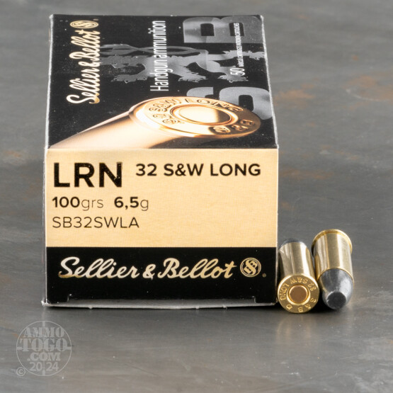 50rds - 32 S&W Long Sellier & Bellot 100gr Lead Round Nose Ammo