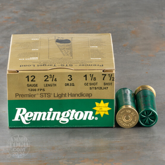 25rds – 12 Gauge Remington STS Target Loads 2-3/4" 1-1/8oz. #7.5 Shot Ammo
