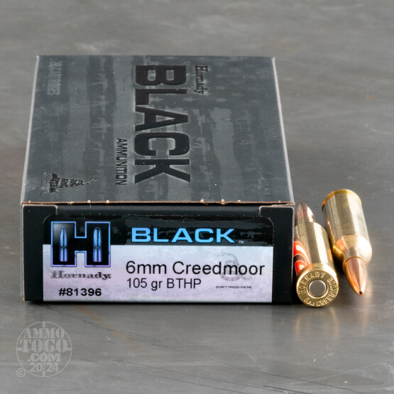 200rds – 6mm Creedmoor Hornady BLACK 105gr. BTHP Ammo