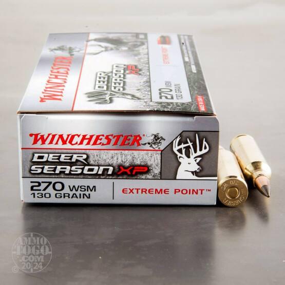 20rds - 270 WSM Winchester Deer Season XP 130gr. Polymer Tipped Ammo