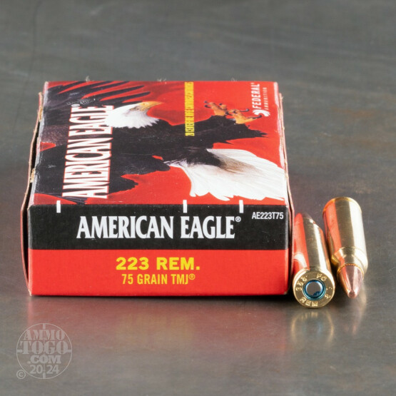 500rds - 223 Federal American Eagle 75gr. TMJ Ammo