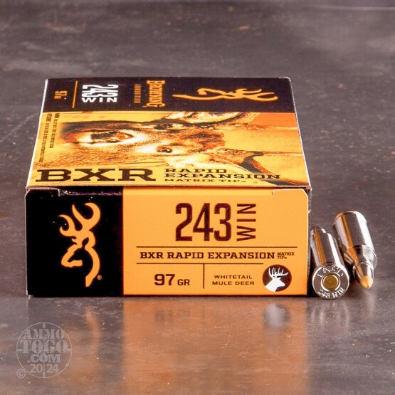 200rds – 243 Win Browning BXR 97gr. Rapid Expansion Matrix Tip Ammo