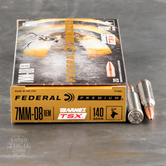 20rds – 7mm-08 Rem Federal 140gr. Barnes TSX Ammo