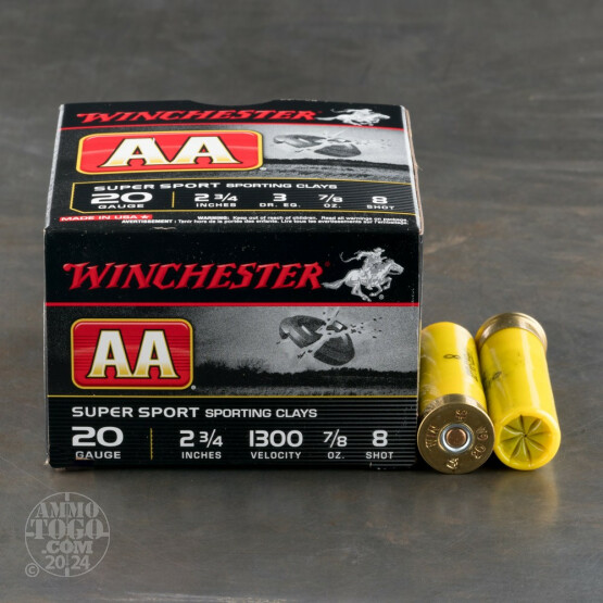 25rds - 20 Gauge Winchester AA Sporting Clay 2-3/4" 1 oz. #8 Ammo