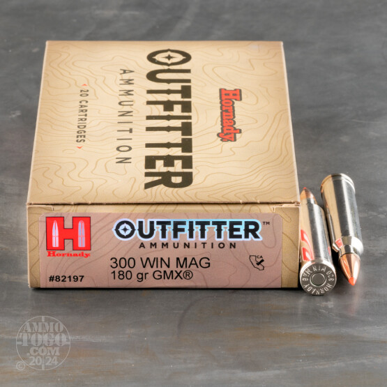 20rds – 300 Win Mag Hornady Outfitter 180gr. GMX Ammo
