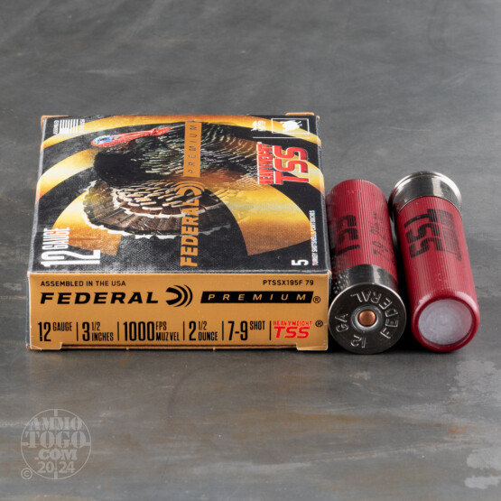 5rds – 12 Gauge Federal Heavyweight TSS 3-1/2" 2-1/2oz. #7/9 Shot Ammo