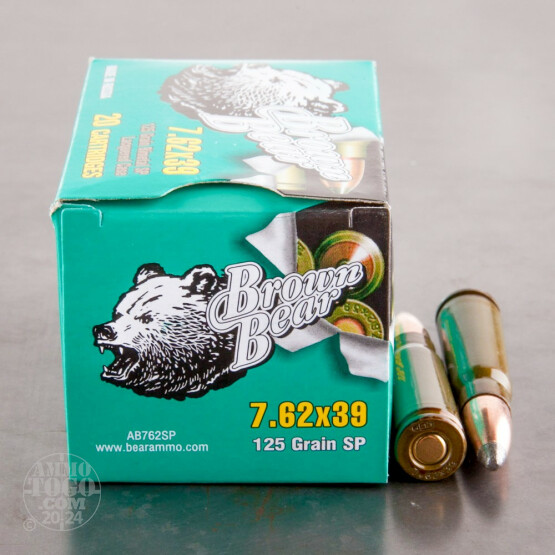 500rds - 7.62x39 Brown Bear 125gr. Lacquered Soft Point Ammo