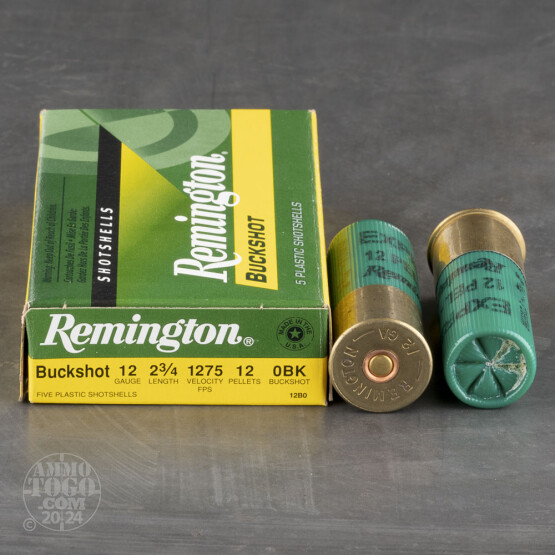 250rds - 12 Gauge Remington 2 3/4" 12 Pellet 0 Buckshot Ammo