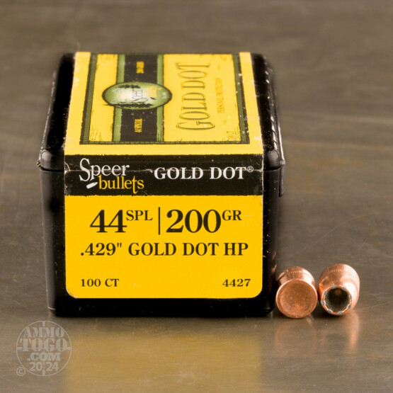 100pcs - 44 Cal .429" Dia Speer Gold Dot 200gr. Bonded HP Bullets
