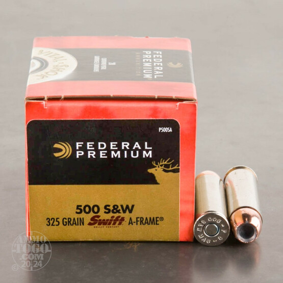 20rds - 500 S&W Federal Premium Vital Shok 325gr. Swift A-Frame Ammo