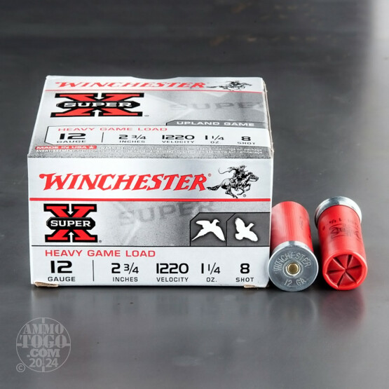 250rds - 12 Gauge Winchester Super Pigeon Heavy Field 2 3/4" 1 1/4oz. #8 Shot