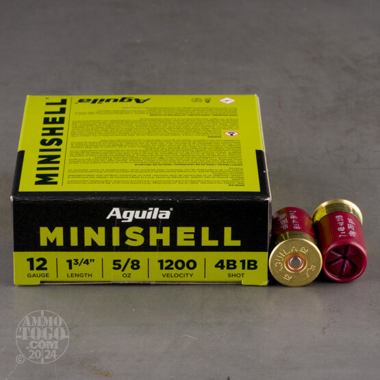 250rds – 12 Gauge Aguila Minishell 1-3/4" 5/8oz. #1 & #4 Buckshot Ammo