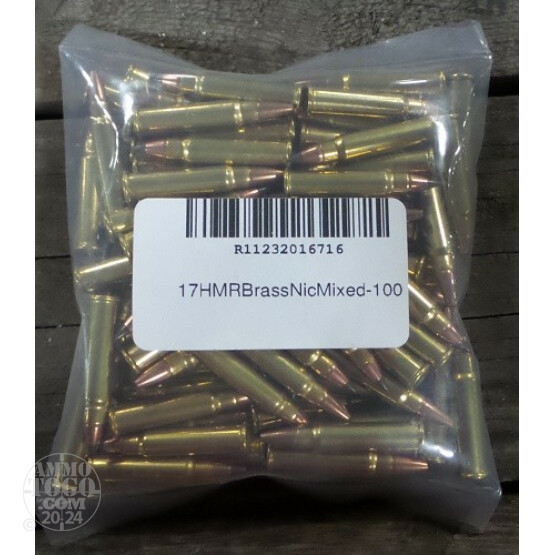 100rds - 17 HMR Mixed Brass Ammo