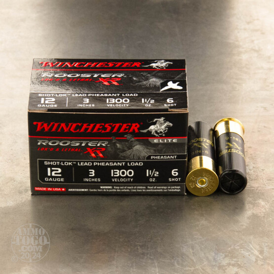 15rds – 12 Gauge Winchester Rooster XR 3" 1-1/2 oz. #6 Shot Ammo