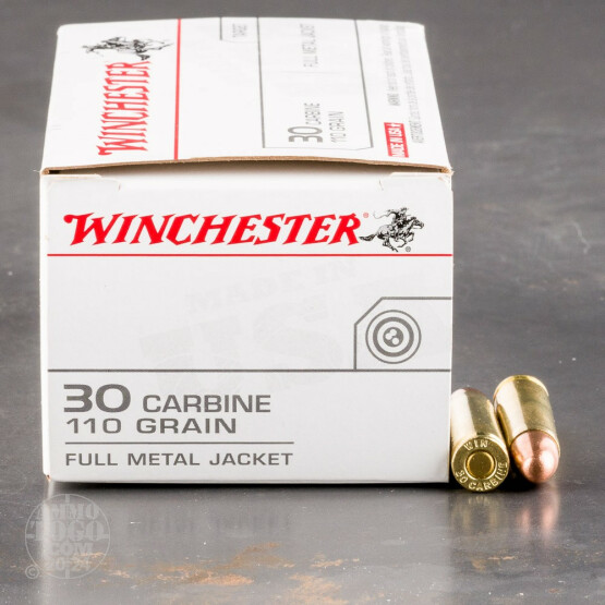 50rds – 30 Carbine Winchester USA 110gr. FMJ Ammo