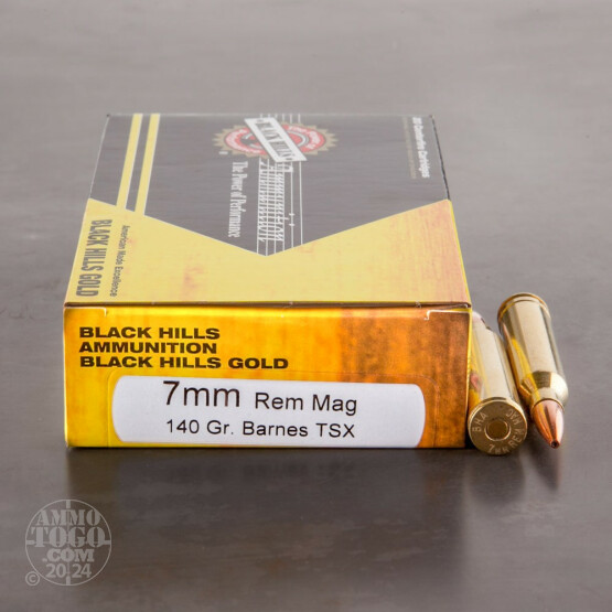 20rds - 7mm Rem Mag Black Hills Gold 140gr. Barnes Triple Shock HP Ammo