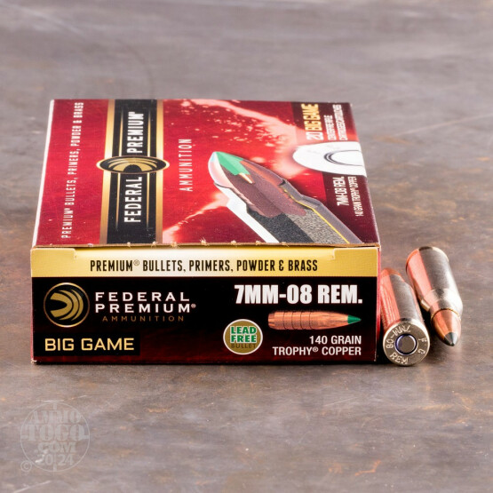 20rds - 7mm-08 Remington Federal Premium 140gr. Trophy Copper Polymer Tip Ammo