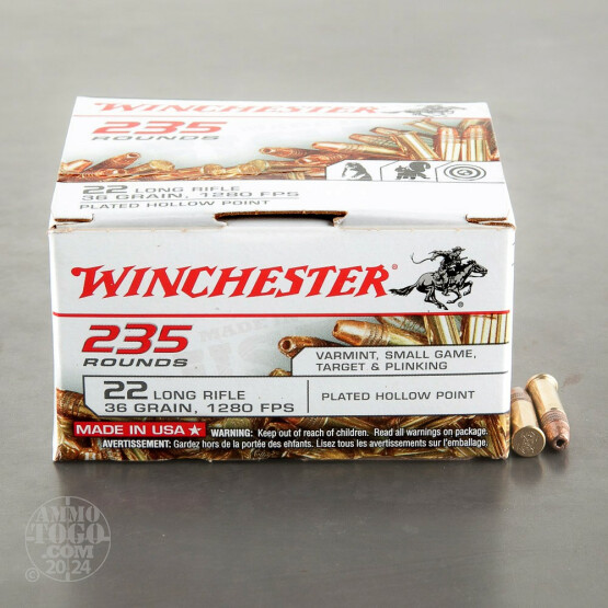 235rds - 22LR Winchester 36gr Copper Plated Hollow Point