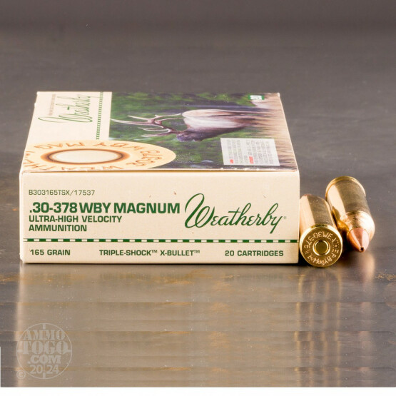 20rds - 30-378 Weatherby Mag. 165gr. Barnes TSX Hollow Point Ammo