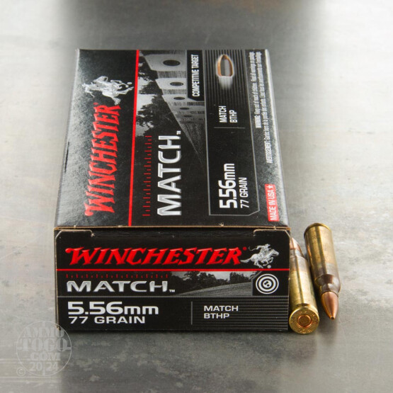 20rds - 5.56x45mm Winchester Match 77gr. HPBT Ammo