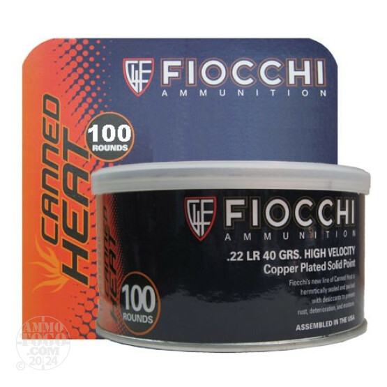 500rds - 22LR Fiocchi Canned Heat 40gr Copper Plated Solid Point Ammo