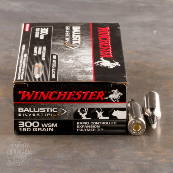 20rds – 300 WSM Winchester Ballistic Silvertip 150gr. Polymer Tip Ammo
