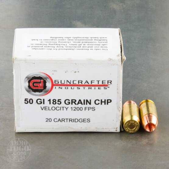 20rds - 50 GI Guncrafter 185gr. Copper Hollow Point Ammo