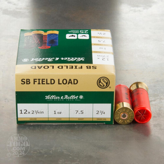 250rds - 12 Gauge Sellier & Bellot Field Load 2-3/4" 1 oz. #7.5 Shot Ammo