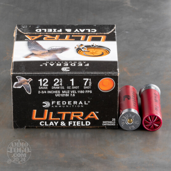 250rds – 12 Gauge Federal Ultra Clay & Field 2-3/4" 1oz. #7.5 Shot Ammo