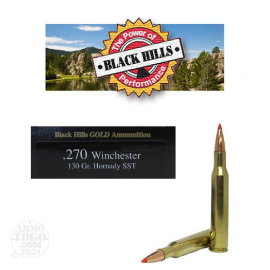 20rds - 270 Black Hills Gold 130gr. SST Polymer Tip Ammo