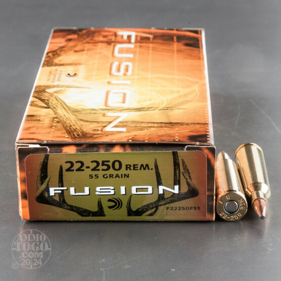 20rds - 22-250 Federal Fusion 55gr. SP Ammo