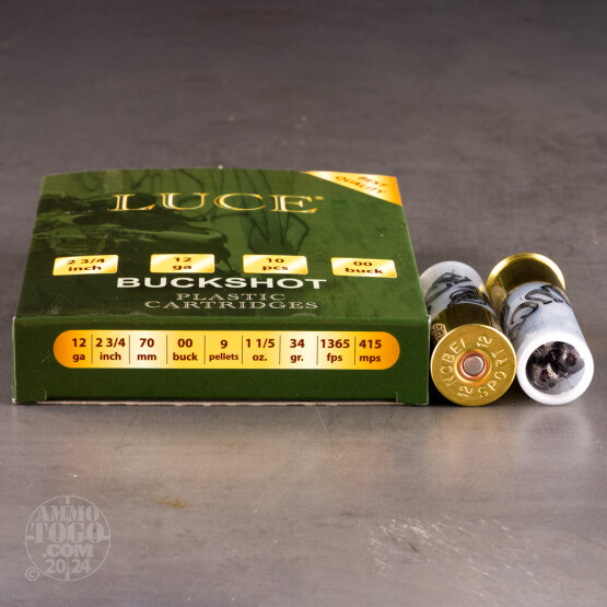 300rds – 12 Gauge Luce 2-3/4" 9 Pellet 00 Buckshot Ammo